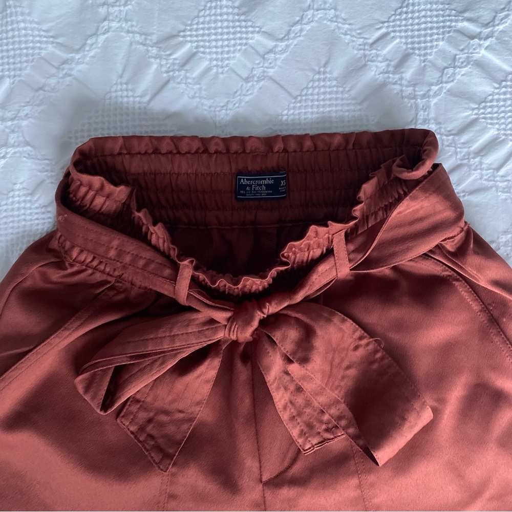 ABERCROMBIE TERRA COTTA SATIN PAPERBAG PANTS
